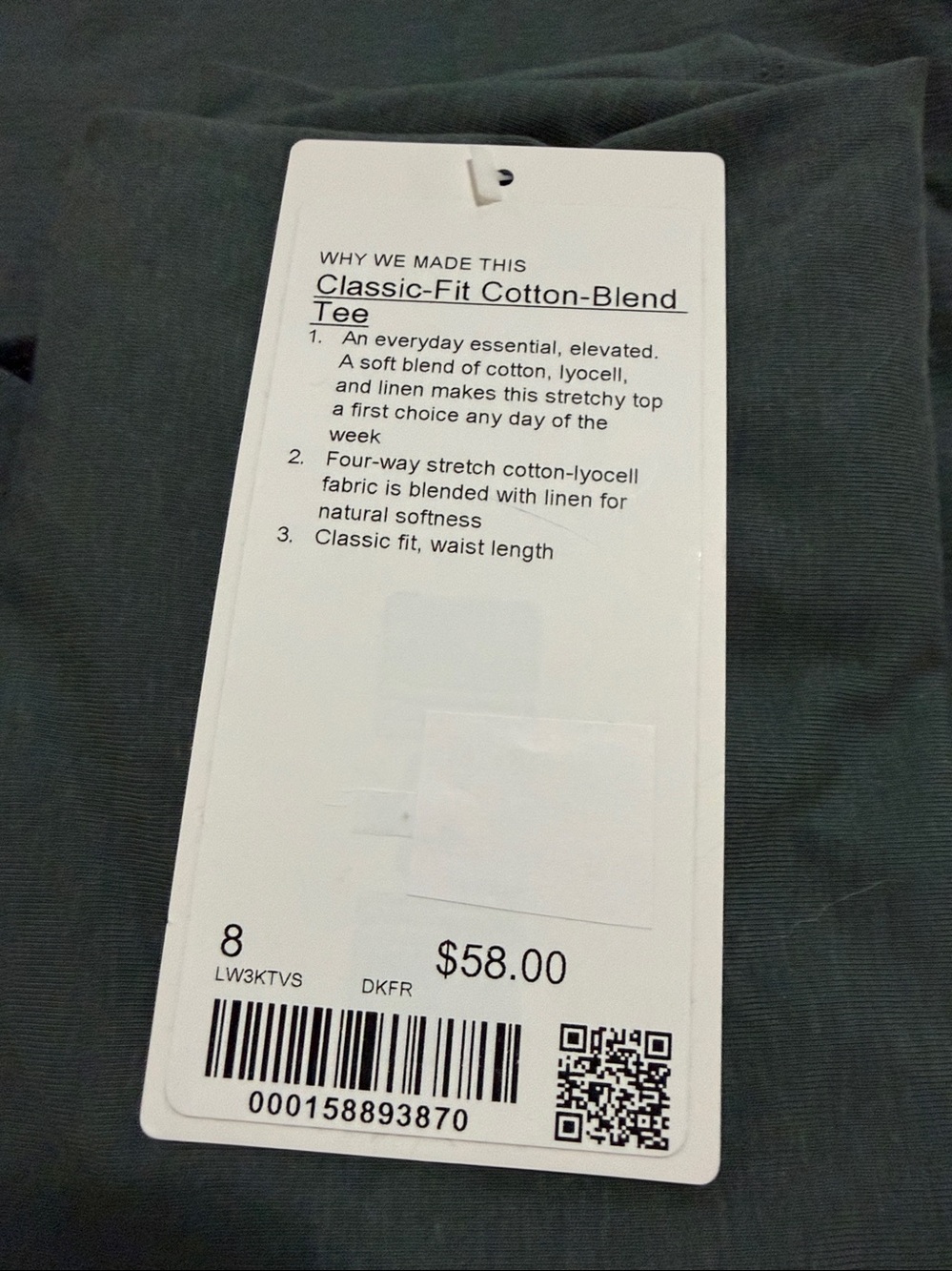 Lululemon - Classic Fit Cotton Blend Tee - Size 6 or 8 - NWT - Picture 6 of 7